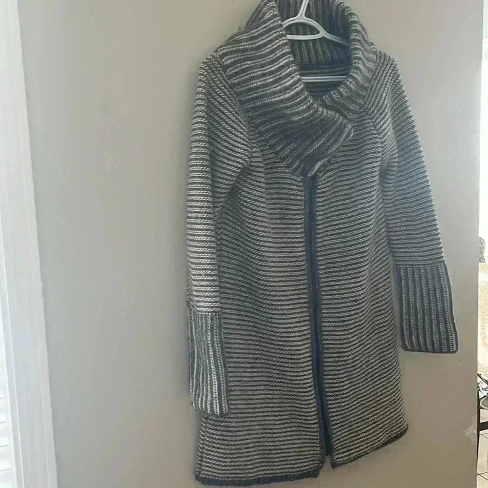 [S/M]Elisabetta Franchi Made In Italy Wool/Alpaca Wmn Gray Black Tunic Sweater